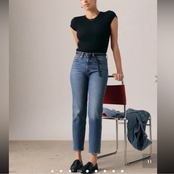 Levi's Denim - Levi’s Premium Wedgie Straight Jeans Size 27 Blue High Rise Button Fly